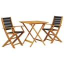  Bistrosett 3 deler svart polypropylen og heltre 3281877