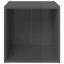 vidaXL TV-benker 4 stk høyglans grå 37x35x37 cm sponplate