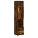 vidaXL Highboard røkt eik 34,5x34x180 cm konstruert tre 8720845483326