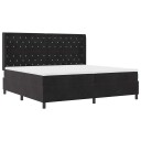  Box Spring Seng med Madrass & LED Svart 200x200 cm Fløyel