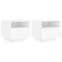  Nattbord med LED 2 stk hvit 40x39x37 cm 8721012253834