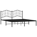 vidaXL Sengeramme i metall med hodegavl svart 160x200 cm 8721012211018