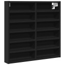  Hyller svart 60x8,5x58 cm konstruert tre