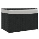  Skittentøyskurv med lokk svart 55,5x35x34 cm polyrotting 8721012050624