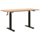 vidaXL Skrivebord Svart og naturlig 140 x 60 cm Massivt Eiketre