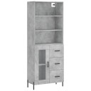 vidaXL Highboard betong grå 69,5x34x180 cm konstruert tre 8720845928889