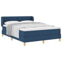  Box Spring Seng med Madrass   Blå 140x190 cm Stof