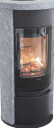 Contura 620TG Style svart vedovn med glassdør og klebersteinsomramming