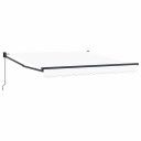 manuell uttrekkbar markise Hvit 300x250 cm  markise erstatningsstoff for 3x2.5 m ramme Hvit