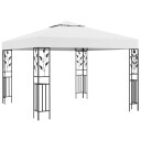 vidaXL Paviljong med LED-lysslynge 3x3 m hvit