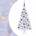 Kunstig juletre med 150 LED med stativ Hvit 150 cm PVC og stål