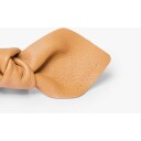 Corinne Leather Bow Big Hair Tie Beige