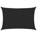 vidaXL Solseil 160 g/m² svart 3x5 m HDPE