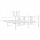  Sengeramme i metall med hode- og fotgavl hvit 140x190 cm 8721012373556