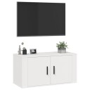  Vegghengt TV benk hvit 80x34,5x40 cm