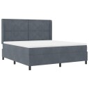  Box Spring Seng med Madrass & LED Mørkegrå 180x200 cm Fløyel