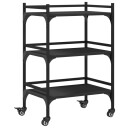  Kjøkkentralle svart 50x35x75,5 cm konstruert tre 842346