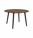 Dutchbone Clover Spisebord, Ø120, Valnød/Sort