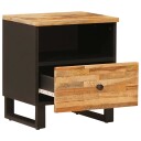  Sengekabinett med skuff Brun 40 x 33 x 46 cm Massiv mango tre