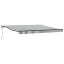 Automatisk uttrekkbart markise antrasitt og hvit 400x300 cm