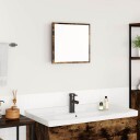  LED Baderom Speil Røkt Eik 40x8.5x37 cm Syntetisk Tre