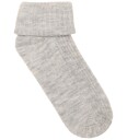 Minymo Baby 2X2 Rib Wool Socks 2 Pack   LIGHT GREY MELANGE   23\26