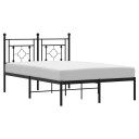 vidaXL Sengeramme i metall med sengegavl svart 120x200 cm 8721012248700