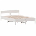  Sengeramme med hodegavl hvit 140x200 cm heltre furu 8721012429031