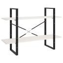 vidaXL Bokhylle 2 niv?er hvit 100x30x70 cm heltre furu