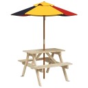  Piknikbord for 4 barn med parasoll heltre gran