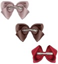 Hust and Claire Hårspenner m. Sløyfe 3-pack HCFanetha BIG  Hust and Claire OneSize Hårpynt Brun Lilla Rosa Rød