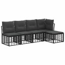 vidaXL Utendørs sofa sett Svart Polyester