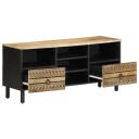  TV benk svart 100x33,5x46 cm grovt heltre mangotre