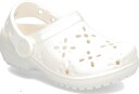 Crocs Classic Floral Cut Out Clog T   White   20/21