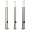 vidaXL Pullertlamper med stikkontakt 3 stk 80 cm rustfritt stål IP44
