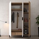 Garderobeskap Hanah Home Neva (123 x 200 x 52 cm) Sapphire eik hvit - Sapphire Oak og hvit