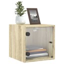  Nattskap med glassdører sonoma eik 35x37x35 cm 8721012214163