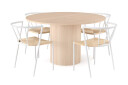 Other Brand Spisegruppe Kopparbo 130 cm Rund inkl. 4 Winston Stoler Beige/Hvit
