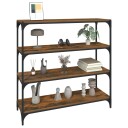 vidaXL Bokhylle r?kt eik 100x33x100 cm konstruert tre og st?l