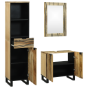  Baderomsinnredningssett med skuff 3 pcs Brun 38 x 33 x 160 cm