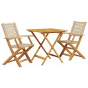  Bistrosett 3 deler beige polyrotting og heltre 3281876