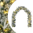 vidaXL Julekrans Grønn og hvit 270 cm PVC og PE 50 LED-lys