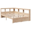  Seng med bokhylle uten madrass 120x200 cm heltre furu