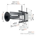 Vogel's TVM 7655 Full Motion Veggfeste for 40-77" TV - Svart