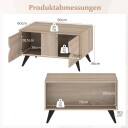 Moderne salongbord med oppbevaring – eik 3 skuffer 80x60x46 cm