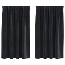 vidaXL Blendingsgardiner 2 pcs Svart 140 x 140 cm Fløyel