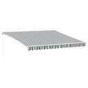  Manuell uttrekkbar markise med LED antrasitt og hvit 400x300 cm