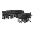 vidaXL Utendørs sofa sett med pute 7 pcs Svart og Mørkegrå Polyester
