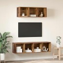  TV benk sett Veggmontert 2 pcs Gammelt tre 37 x 37 x 142.5 cm