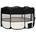 Vidaxl Sammenleggbar Lekegrind For Hunder Bæreveske Svart 145X145X61Cm